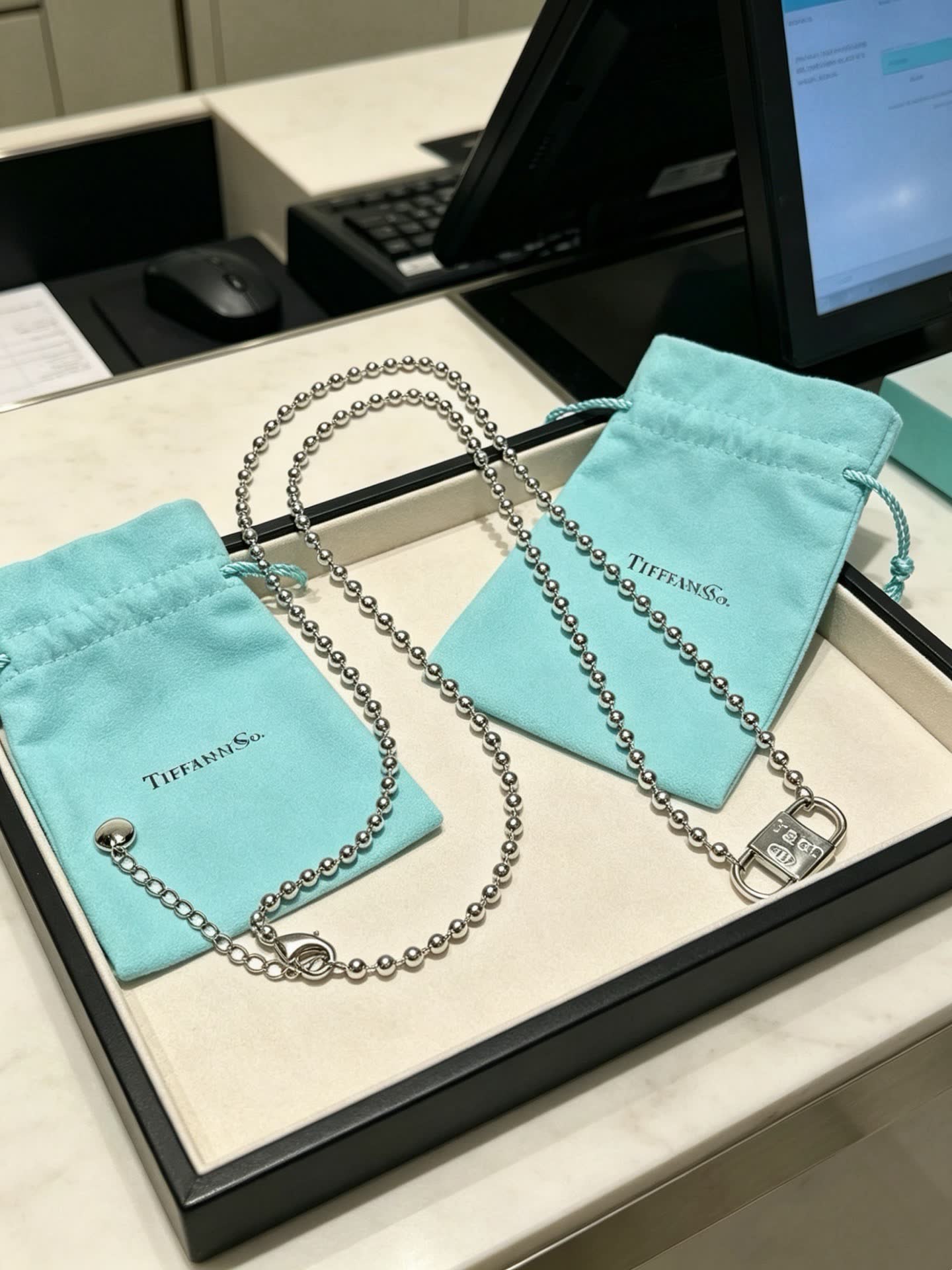 Tiffany & Co. Sterling Silver Bead Necklace